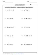 Equation Worksheets