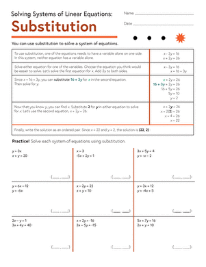 solving equations by substitution worksheet