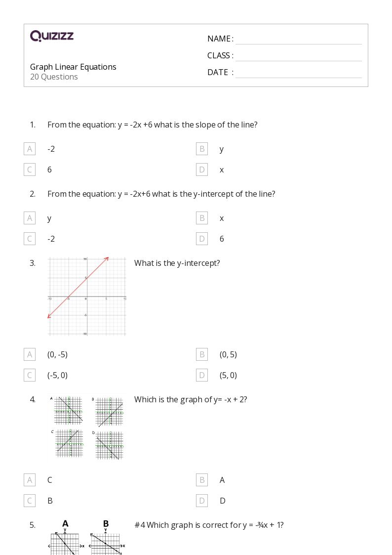 50+ Linear Equations worksheets for 8th Year on Quizizz | Free ...