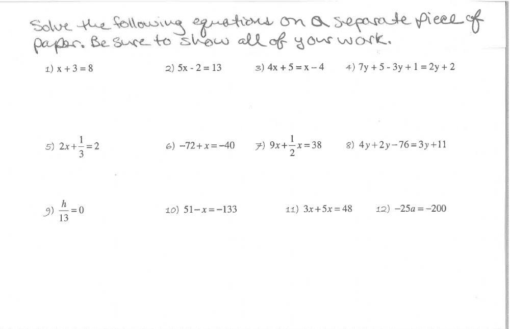 Solving Equations Mixed Review worksheet Live Worksheets
