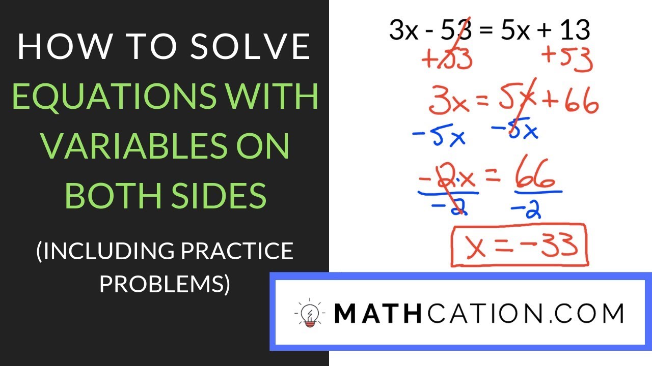 solving equations with variables on both sides worksheet answers 2 4