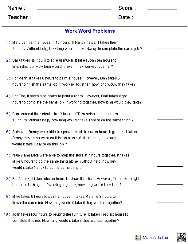solving equations word problems worksheet