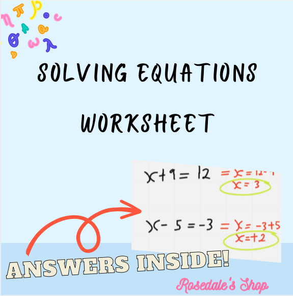 Solving Equations (Basic) ~ Worksheet With Answers | Made By Teachers ...