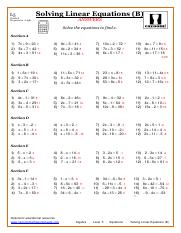 answers.pdf - L5 Grade E Progression : Light Solving Linear ...