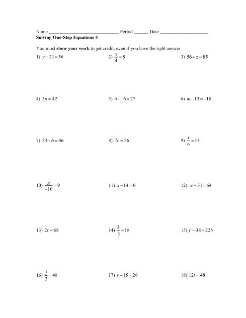 solving formulas worksheet