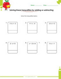 solving inequalities using addition and subtraction worksheet