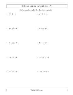 solving inequalities with multiplication and division worksheet
