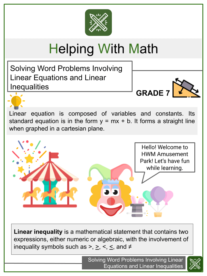 solving linear equations for y worksheet