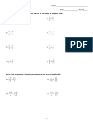 solving proportions worksheet answers