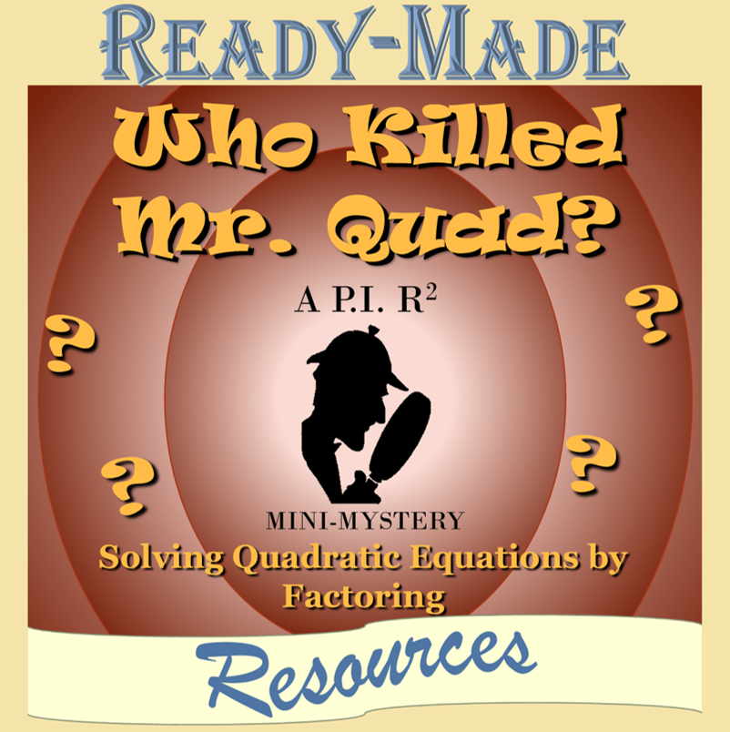 Solving Quadratic Equations by Factoring (A=1) Mystery Activity (Scavenger  Hunt)