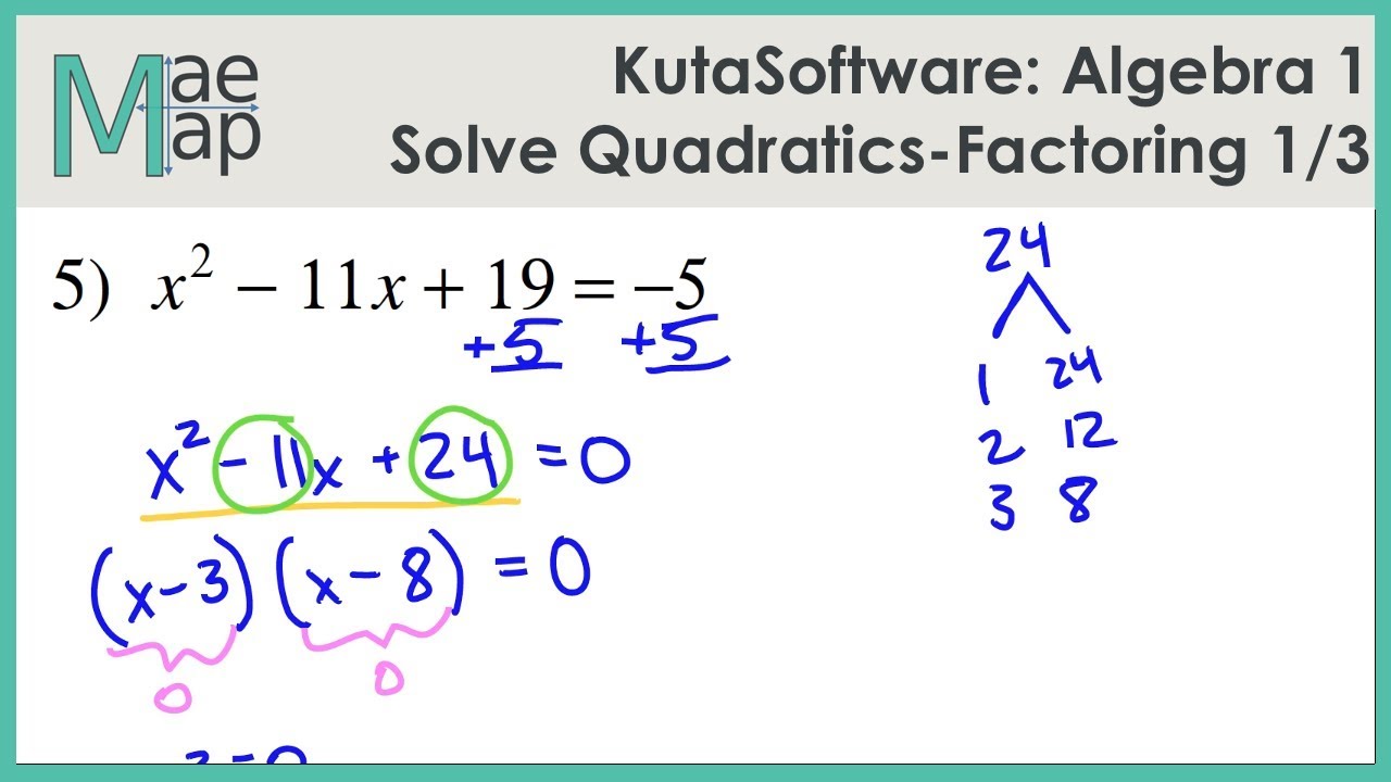 solving quadratic equations by factoring worksheet answers