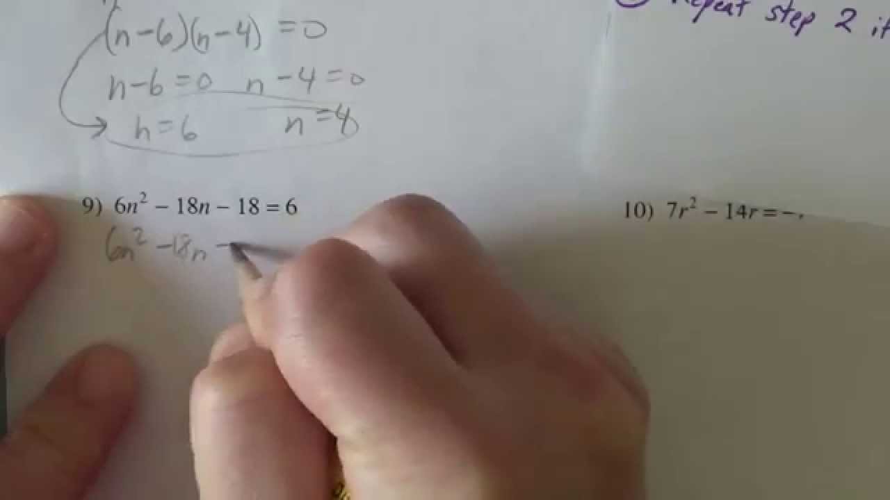 Solving quadratic equations by factoring kutasoftware plus factoring flow  chart beginning 2:10