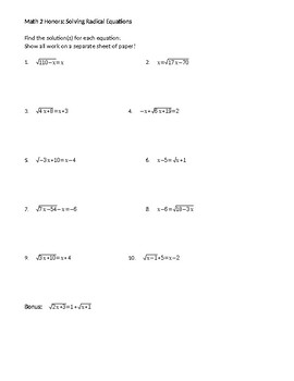 Solving Radical Equations - YouTube