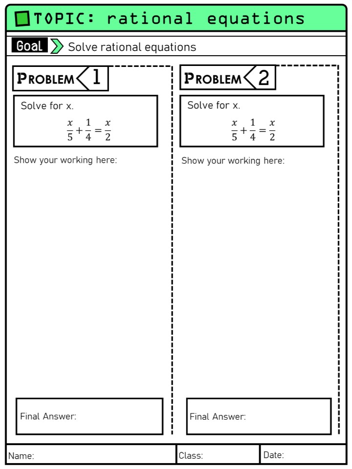 RATIONAL EQUATIONS Worksheets - Worksheets Library