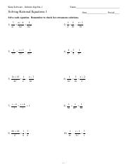 SOLUTION: Solving Rational Equations - Studypool - Worksheets Library