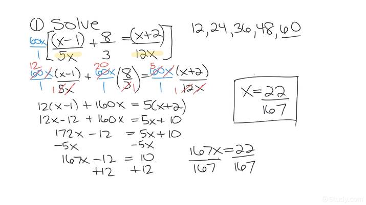 How to Solve Rational Equations with Denominators of AX &  BX that ...