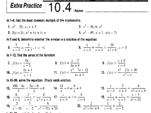 solving rational equations worksheet