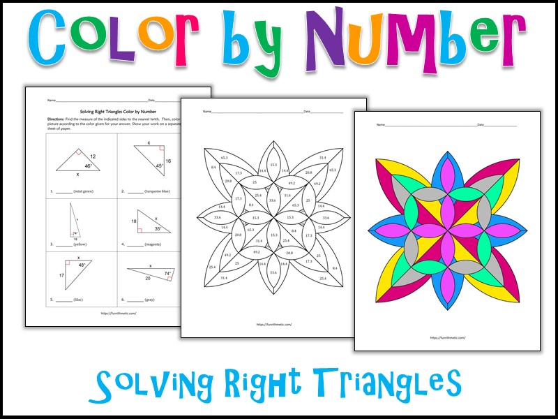 Solving Right Triangles Color by Number  