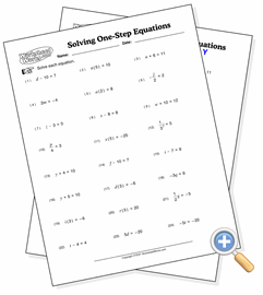 Solving One-Step Equations All Operations - WorksheetWorks.com