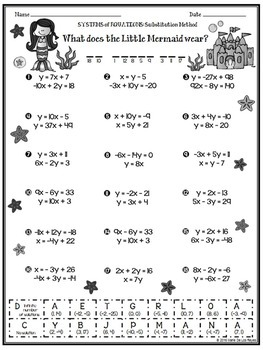 solving systems by substitution worksheet answers