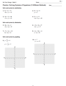 solving systems by substitution worksheet answers