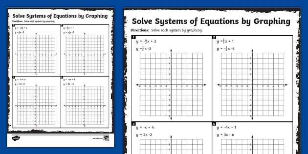 Eighth Grade Solve Systems of Equations by Graphing Practice