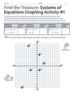 Find the Treasure: Systems of Equations Graphing Activity #1 ...