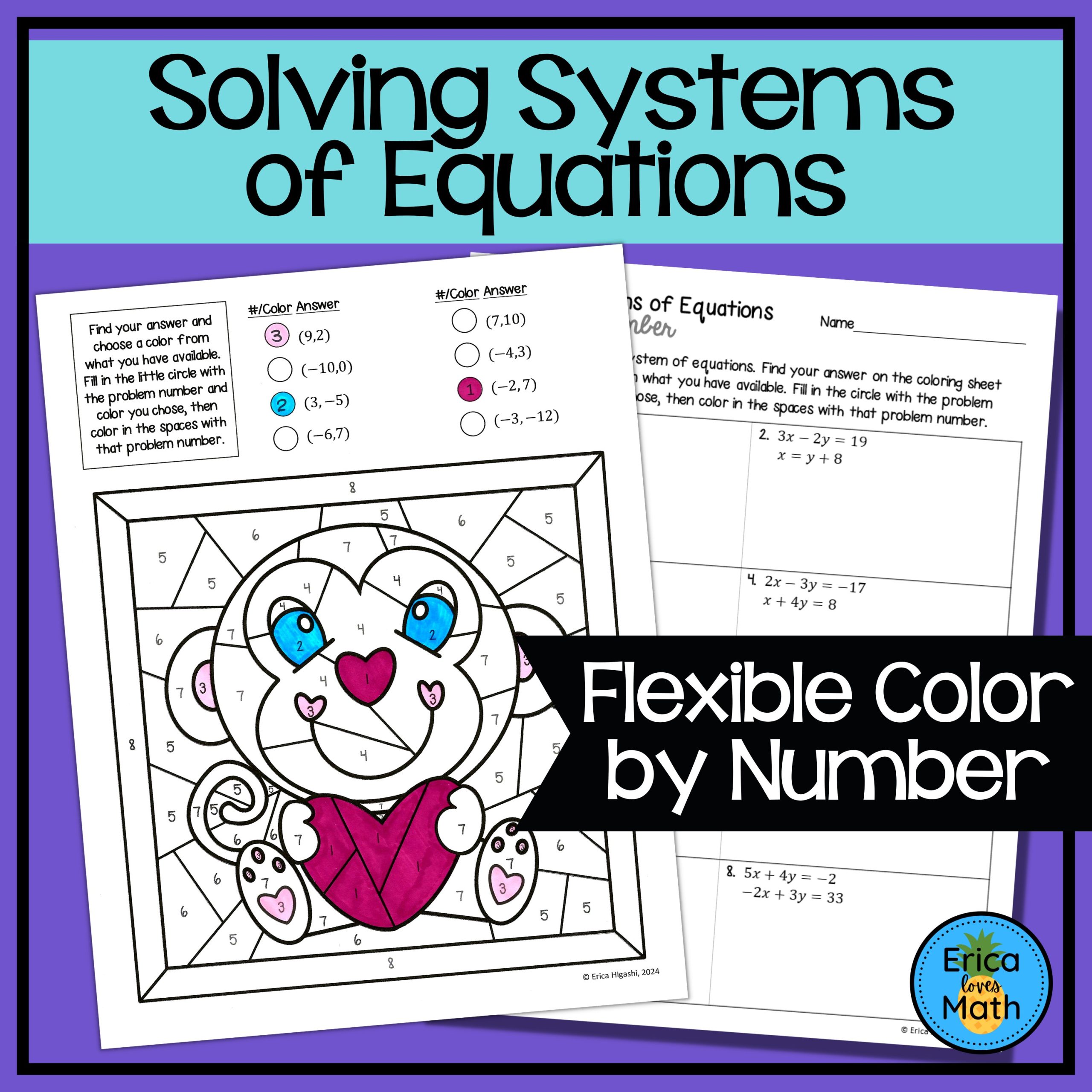 solving systems of equations worksheet answers