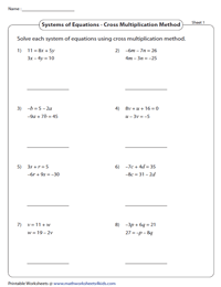solving systems of linear equations by elimination worksheet