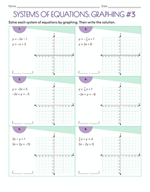 Systems of Equations: Graphing #3 | Worksheet | Education.com ...