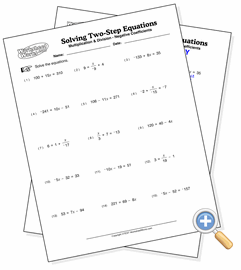 solving two step equations worksheet pre algebra