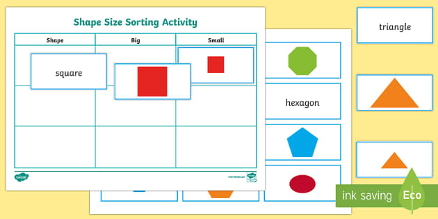 Sorting By Size Worksheet - Twinkl - Maths (teacher made)
