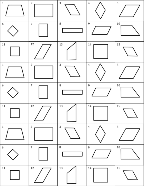 Quadrilateral Sort and Student Practice Sheets