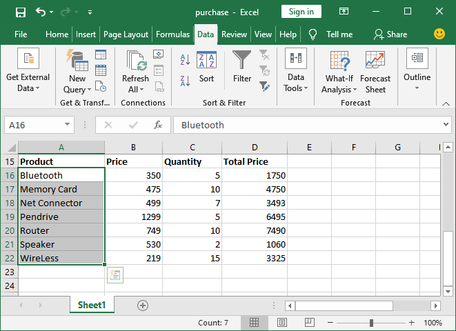 How to sort in Excel - javatpoint