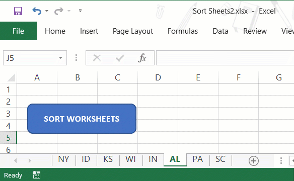How to Sort Worksheets in Excel using VBA (alphabetically)