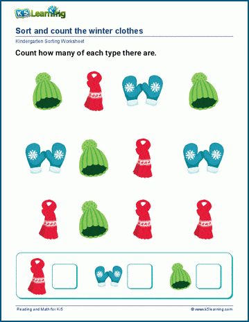 Sort and count worksheets for preschool and kindergarten | Worsheets library