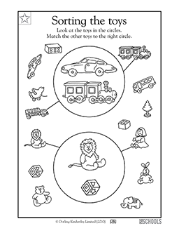 Sorting toys | Kindergarten, Preschool Math Worksheet | GreatSchools