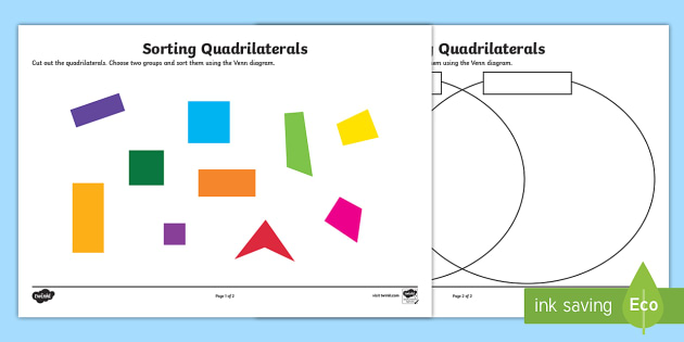 Sorting Quadrilaterals Worksheet / Worksheet (teacher made)
