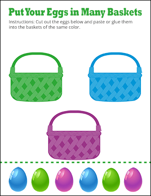 Sort by Color Math Worksheets | Kindergarten Math Worksheets