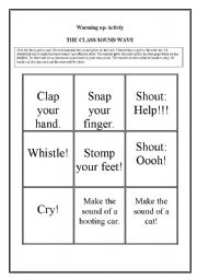 The Class-Sound-Wave (33 cards-3 pages) - ESL worksheet by rotkappe