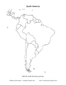 south america worksheet