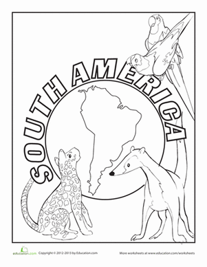 south america worksheet