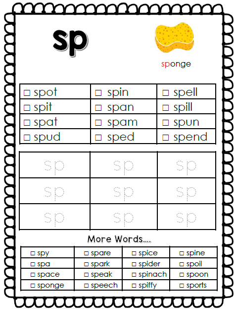Beginning S Blends: SC, SK, SL, SM, SN, SP, ST, SW | TJ Homeschooling