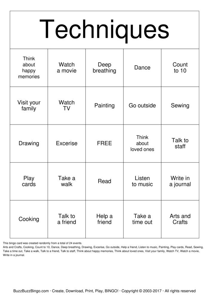 Anger Management Bingo Cards to Download, Print and Customize!