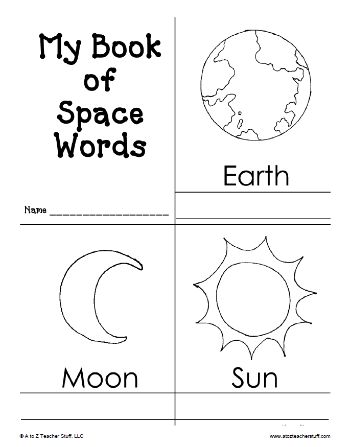 space worksheet for kids