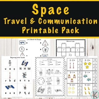 space worksheet for kindergarten