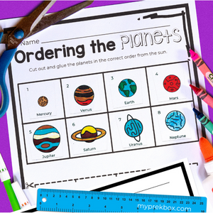 Free Space Themed Preschool Worksheets