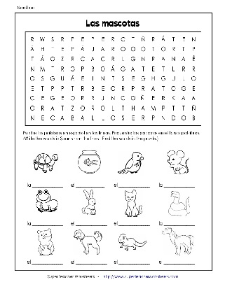 spanish activity worksheet