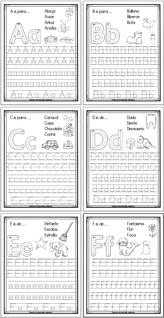 Free Printable Spanish Alphabet Tracing Worksheets - The Artisan Life