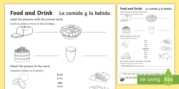 spanish and english worksheet